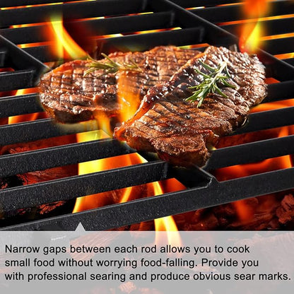 Adviace 19.5 Inch Cast Iron Grill Grates for Weber Genesis 300, Genesis E310 E320 E330 S310 S320 S330 EP310 EP320 EP330 Gas Grill, 7528 7524 Cooking Grates for Weber Genesis Grill Replacement Parts.