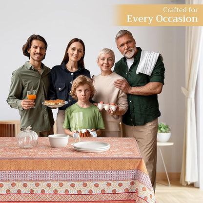 Maison d' Hermine Table Cloth Rectangle Table 100% Cotton 70 x 120 Inches Fall Tablecloth Reusable Everyday Use for Thanksgiving Christmas Decorations Dining Farmhouse Party (Harvest Festival)