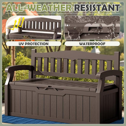 Homall 75 Gallon Outdoor Storage Benches Lockable Deck Box Waterproof | UV - Image 5
