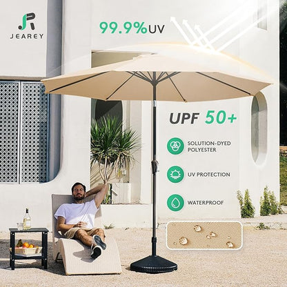 JEAREY 10 ft Outdoor Patio Umbrella w/Tilt and Crank - Image 3