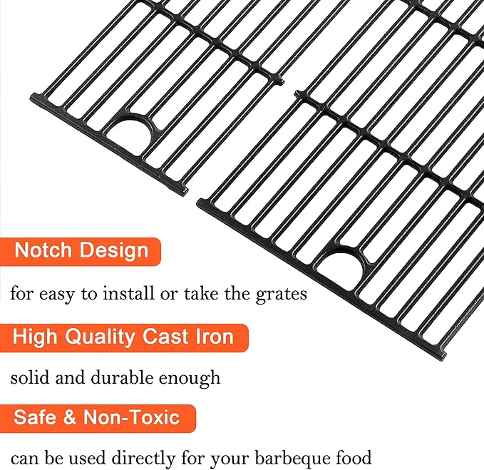 17" Grill Grates for Charbroil Performance 2 Burner 463630021 463660421 463655021 463630422 463655421, Cooking Grids for Charbroil Grills, Replacement Parts for G426-0004-W1 G426-0005-W1, Cast Iron