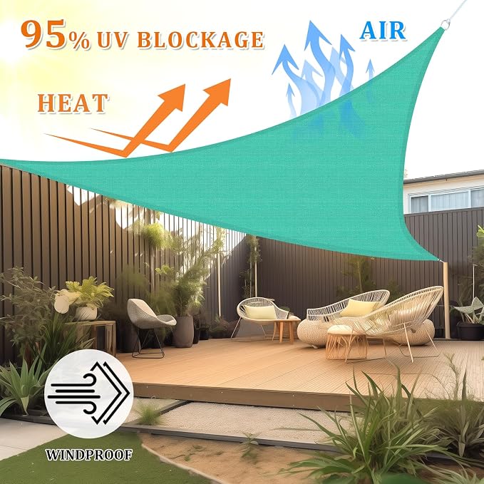Shade&Beyond Custom Sun Shade Sail 13'X13'X18.4'Triangle Sun Sail Shades Patio - Image 2