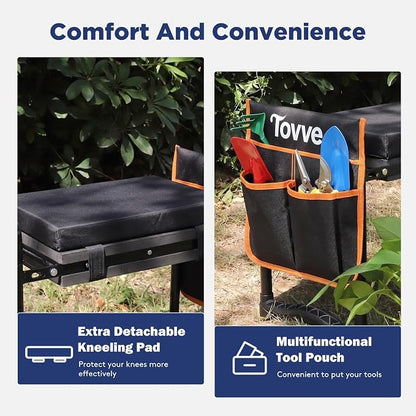 Tovve Foldable Garden Kneeler and Seat, Heavy Duty Garden Stool - Image 7