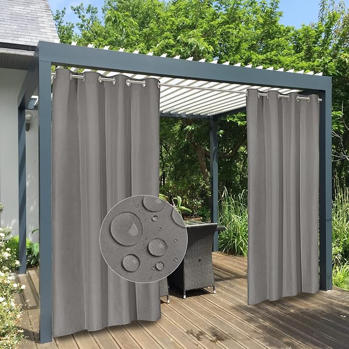 Easy-Going 100% Waterproof Outdoor Curtains 54x108 inch, Gazebo and Pergola 2 by Easy-Going