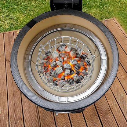 onlyfire Charcoal Ash Basket Fits Small Big Green Egg, Stainless Steel Charcoal Holder with Handles, Grilling Accessories for Better Airflow