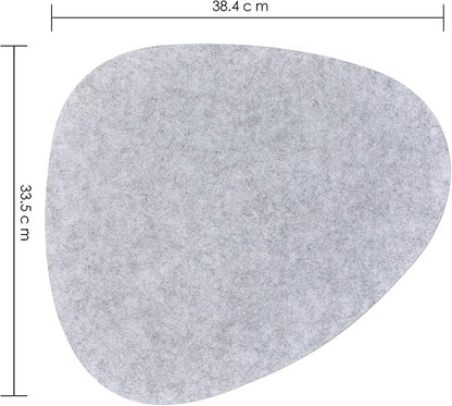 Chillify Table Coaster Set of 6 | Non-Slip, Heat-Resistant, Washable Placemats | Suitable for Outdoor Use | Light Gray, Oval