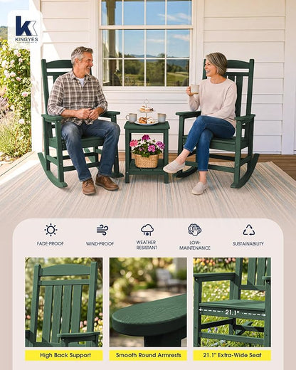 Oversized Outdoor Rocking Chairs Set of 6, HDPE Porch Rocker - Image 5