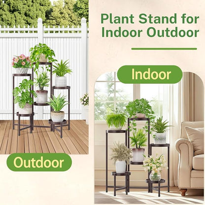 iDavosic.ly Plant Stand Indoor Outdoor, 6 Tier Metal Corner Shelf, Bronze | - Image 6