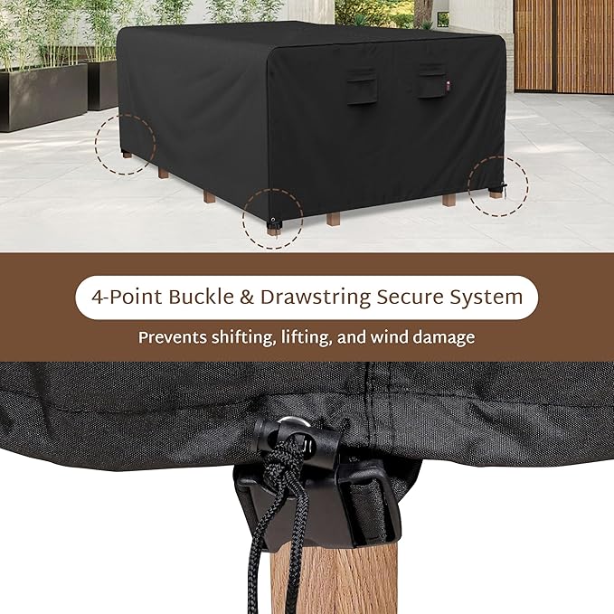 iBirdie Outdoor Patio Furniture Set Covers 100 x 64 inch fit 5 x 8 ft, 60, 62 inch Wide, 100, 96 inch Long Outside Dining Table and Chairs, Waterproof Weatherproof Cover, Heavy Duty 600D