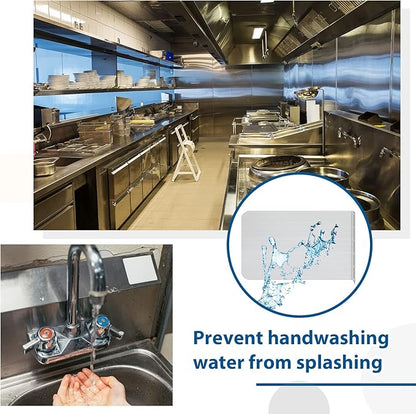 Therwen 2 Pcs Stainless Steel Side Splash Guard for Sink 26 x 12 Inch Wall Mount Guard with Screws Commercial Restaurant Hand Sink and Compartment Prep Sink Kitchen Sink Splash Protector Supply