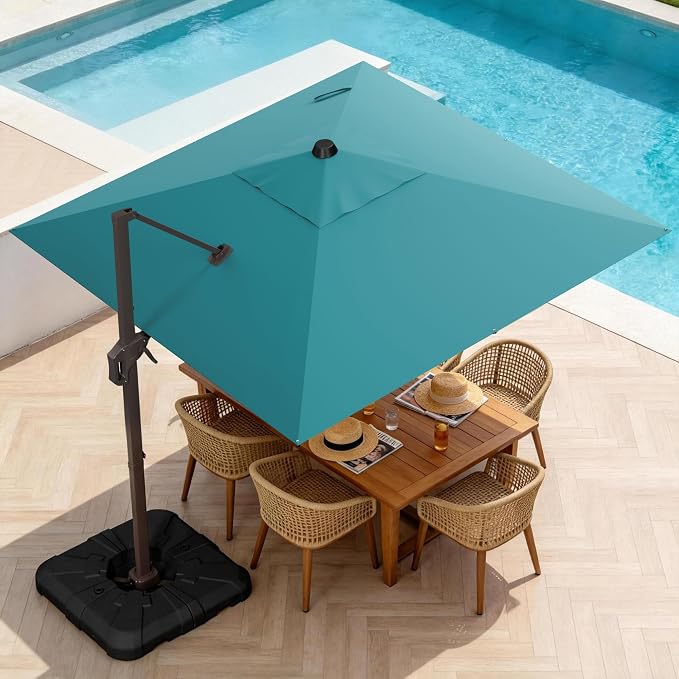 10' X 10' Patio Umbrella Cantilever Outdoor Rectangle Umbrella, Heavy Duty - Image 9