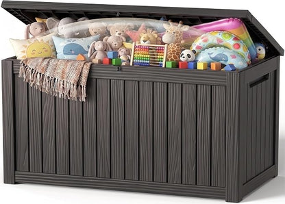 Outdoor Storage Box Waterproof, 300 Gal Gen 2 Resin Deck Box by EFU