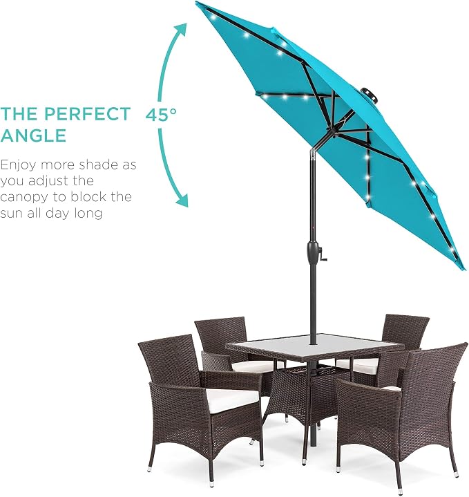 Best Choice Products 7.5ft Solar Umbrella LED Lighted Patio Umbrella, Table - Image 2
