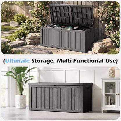 Outdoor Storage Box, 200 Gallon Resin Deck Boxes Outdoor Waterproof - Image 6