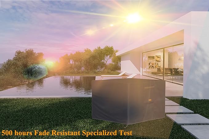 Fire Pit Cover 600D Heavy Duty Waterproof Fabric With PVC Coating Square 28" Wx 28" D x 25" H Dark Grey Fits for 26-28 Inch Fire Pit Table Fade Resistant Outdoor Firepit Cover