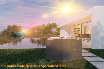 Fire Pit Cover 600D Heavy Duty Waterproof Fabric With PVC Coating Square 28" Wx 28" D x 25" H Dark Grey Fits for 26-28 Inch Fire Pit Table Fade Resistant Outdoor Firepit Cover