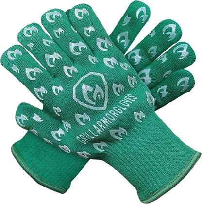 Grill Armor Oven Gloves – 932°F Heat, Fire & Cut Resistant Mitts for BBQ, Grill, Cooking, Grilling, Baking, Smoker & Fire Pit