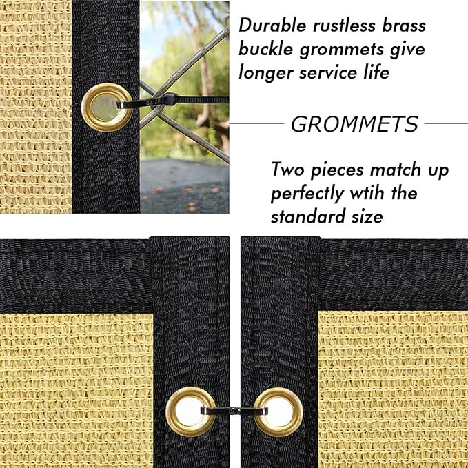 UPGRADE Privacy Fence Screen 5'x19' Sand Outdoor 90% Visibility Blockage 170 GSM Mesh Shade Cover Panels for Backyard,Balcony,Home Decoration with Zip Ties,Customized Avaliable