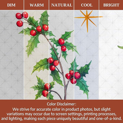 Maison d' Hermine Table Cloth Round Table 100% Cotton 63 Inches Fall Tablecloth Reusable Everyday Use for Thanksgiving Christmas Decorations Dining Farmhouse Party (Poinsettia Christmas)