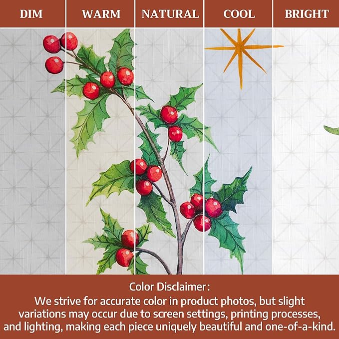 Maison d' Hermine Table Cloth Round Table 100% Cotton 69 Inches Fall Tablecloth Reusable Everyday Use for Thanksgiving Christmas Decorations Dining Farmhouse Party (Poinsettia Christmas)