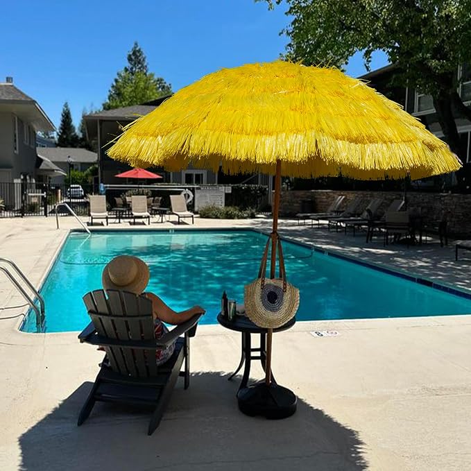 AMMSUN 7.5ft Hula Thatched Hawaiian Tiki Patio Beach Umbrella - Image 6