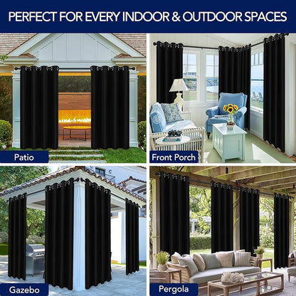 PureFit Outdoor Curtains for Patio Waterproof Weatherproof Outside Curtains | - Image 5