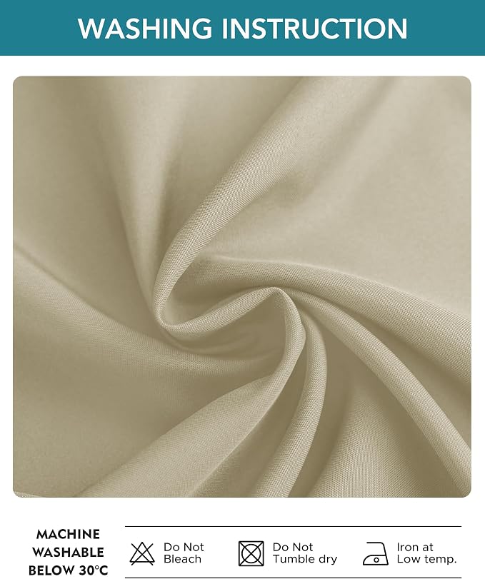 Windproof Outdoor Curtains for Patio Waterproof 4 Pcs 110x95 In Cream | Grommet - Image 7