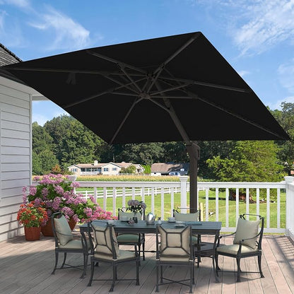 9' X 12' Cantilever Patio Umbrella Rectangular Outdoor Umbrellas | Heavy Duty - Image 8