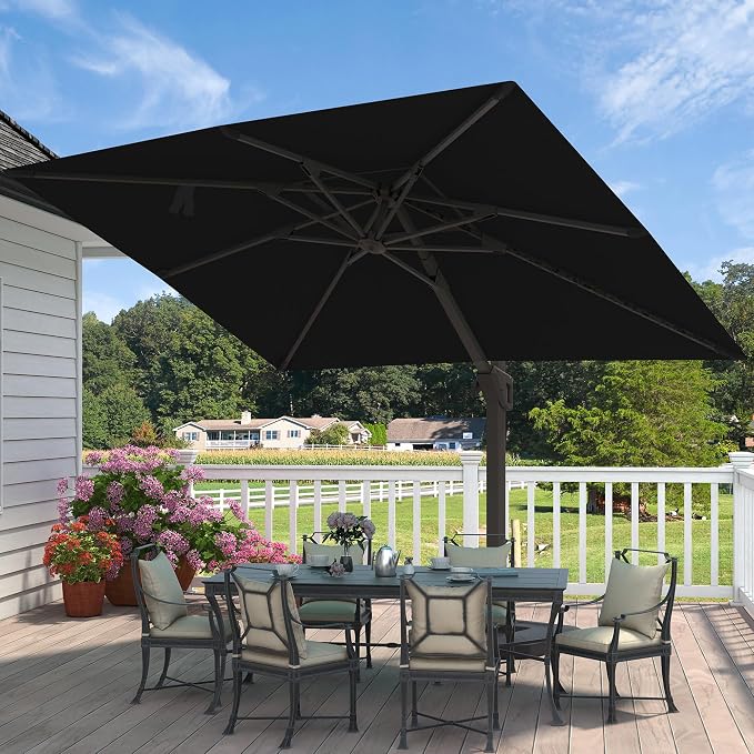 9' X 12' Cantilever Patio Outdoor Umbrella - Image 9