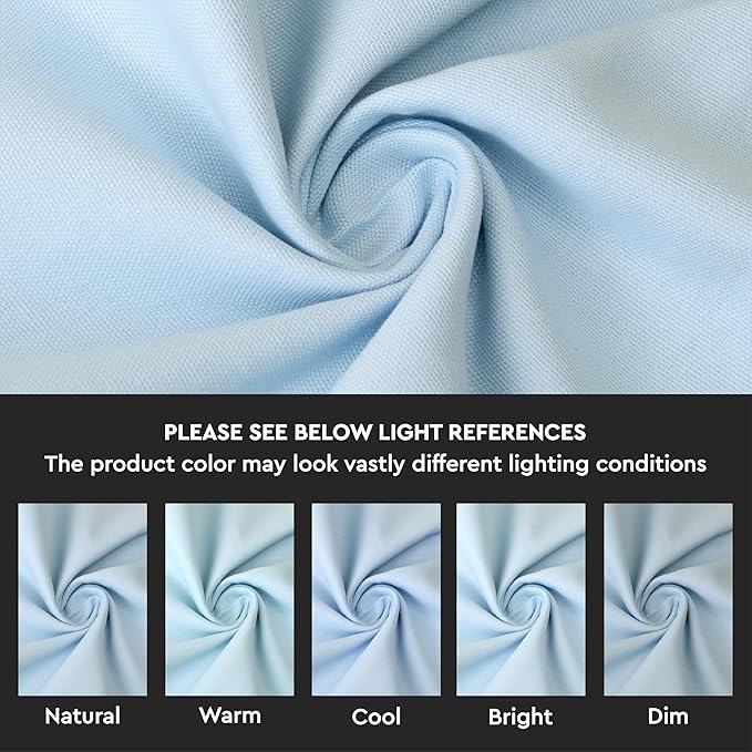 Encasa XO Table Runner 13"x104" Long | Cotton Canvas Fabric | Ice Blue Solid Color | Machine Washable & Durable
