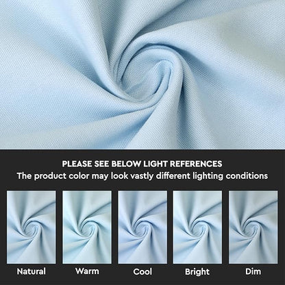Encasa XO Table Runner 13"x72" Long | Cotton Canvas Fabric | Ice Blue Solid Color | Machine Washable & Durable