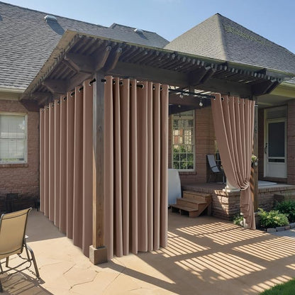 RYB HOME Outdoor Curtains for Patio Deck, Waterproof & Block Sunlight | Thermal by RYBHOME