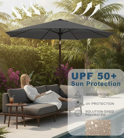 9FT Auto-Tilt Patio Umbrella|Outdoor Market Table Umbrella - Image 5