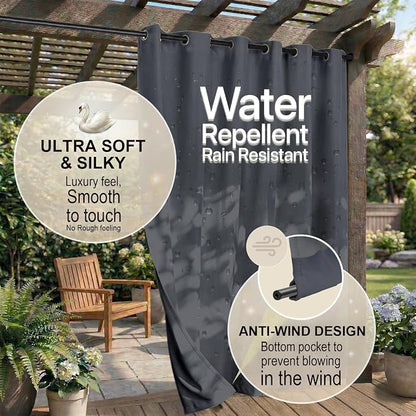 DIVA EN CAMINO DEC Outdoor Patio Curtain Waterproof Darkening Thermal Insulated - Image 4