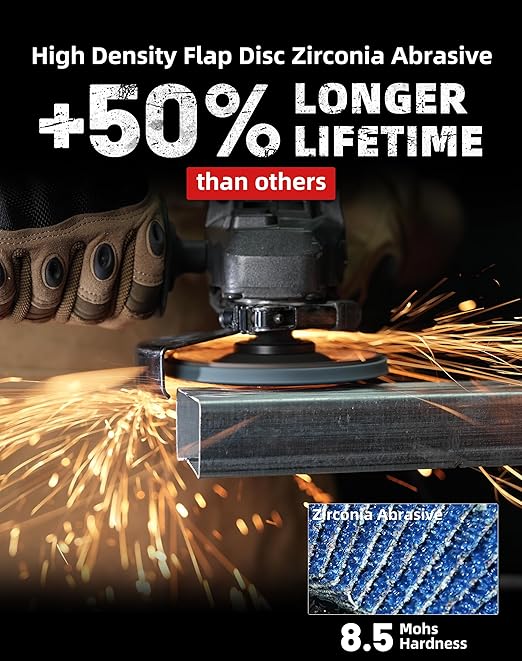 EZARC Flap Discs 80 Grit, 4.5" x 7/8" High Density Jumbo Zirconia Flap Sanding Disc Type 29 for Sanding, Rust Removal, Finishing, Grinding, Deburring (12 Pack)