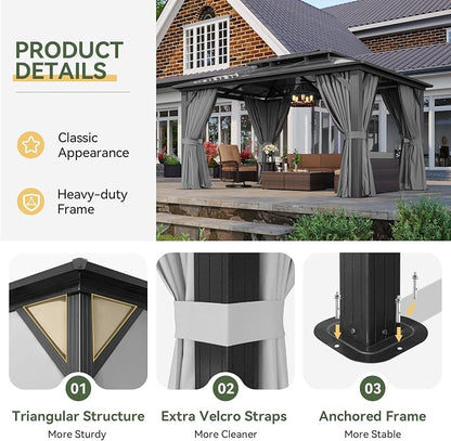 Aoxun 10'x14' Hardtop Gazebo - Image 6