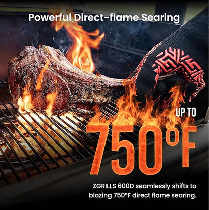 Z GRILLS Wood Pellet Grill Smoker with PID Controller, 8-in-1 Master Sear BBQ Grill, Auto Temperature Control, Huge Storage Cabinet Side Shelf with Tool Hooks, 572 sq in Cooking Area for Outdoor, 600D