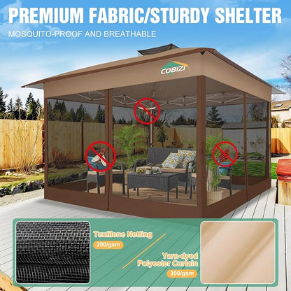 COBIZI 13x13 Pop Up Canopy Tent Gazebos On Clearance- Upgrade Metal Outdoor - Image 4