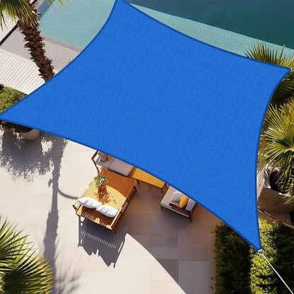 Shade&Beyond Rectangle Sun Shade Sail 10'X10' Permeable Canopy Blue by ShadeBeyond