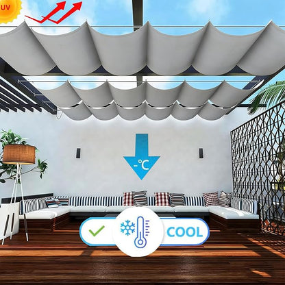 Retractable Waterproof Wave Awning Cover 6' x 10' - Image 2