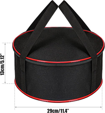 Camping Tableware Organizer Outdoor Hiking Plate Dishes Bowl Pot Storage Bag, Large Round Crockery Protectors Travel Dinnerware Chest, Camp Dish Bags with Zipper for Cupboard