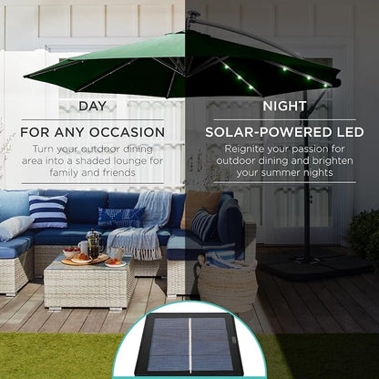 Best Choice Products 10ft Solar LED Offset Cantilever Hanging Market Patio - Image 3