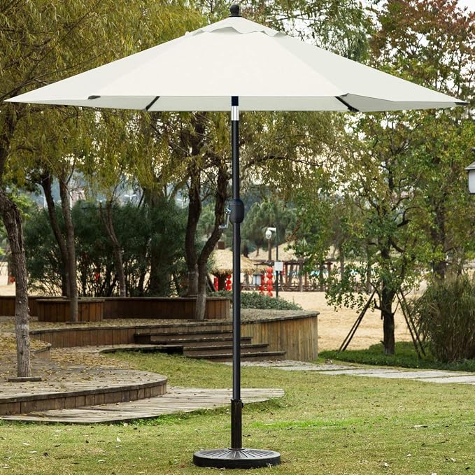 Sunnyglade 7.5' Patio Umbrella Outdoor Table Umbrella Tilt Crank Beige | Market - Image 3