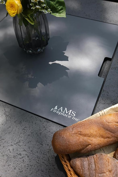 AMS Fireplace | Powder Coated Fire Pit Burner Lid for Brooklyn FireTable (Dark Gray) | Weather-Protected | Easy to Clean | No Assembly Required