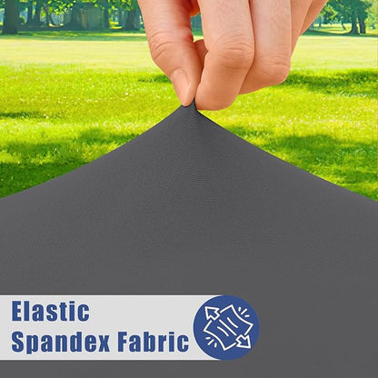 Spandex 4 Foot Rectangle Table Cloth 6 Pack, Elastic Fitted Tablecloths for Picnic, Stretch Washable Patio Table Cover for Outdoor, Camping, Banquet and Parties (Dark Grey, 30"x48")
