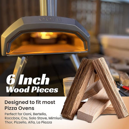 Fire Wood for Pizza Oven - Oak Mini Firewood for Solo Stove, Certified Kiln Dried for Hot Burning, All Natural, 10lbs with Firestarters Included, Perfect for Camping, Cooking, Outdoor
