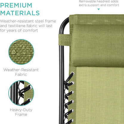 Best Choice Products Set of 2 Adjustable Steel Mesh Zero Gravity Lounge Chair - Image 7