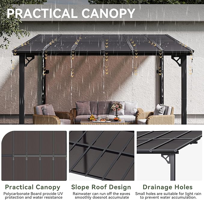 Aoxun 12’x10’ Gazebo for Patio, Gazebo Pergola - Image 6