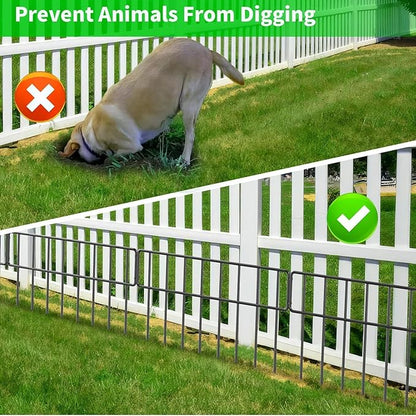 42.5FT Garden Fence Animal Barrier - 30 Pack No Dig Fence Panels Dog Fence, Rustproof Metal Anti Digging Barrier Garden Edging Border, Outdoor Animal Barrier Fencing for Yard, Rabbit, Patio