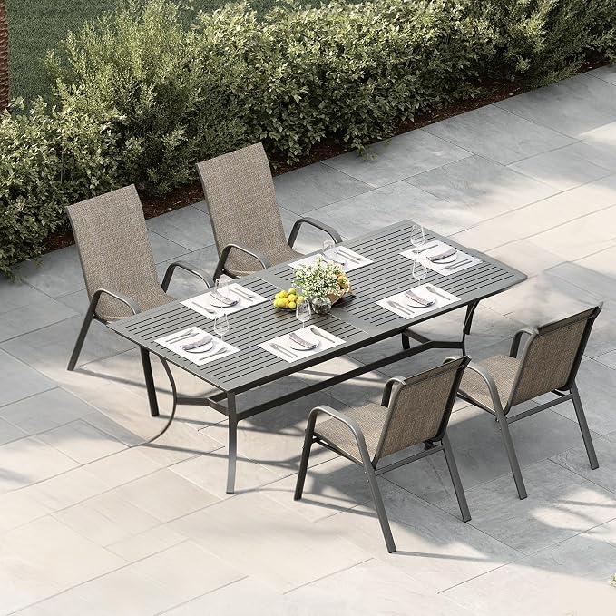 Garvee Patio Chairs Set of 4, Stackable Chairs - Image 2